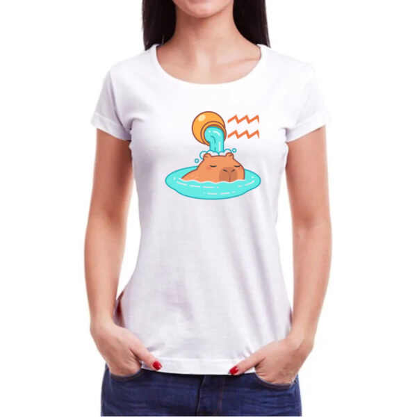 Camiseta Baby Look Signo Capivara Aquario - Imagem 3