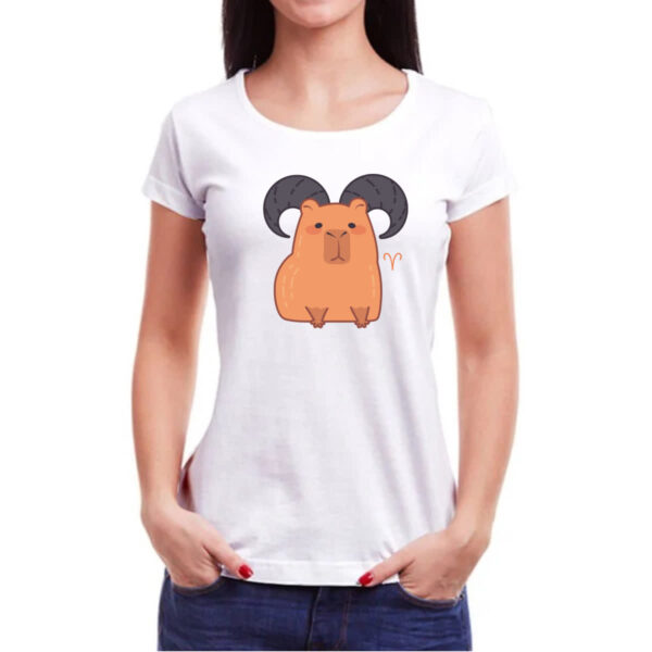 Camiseta Baby Look Signo Capivara Aries - Imagem 3