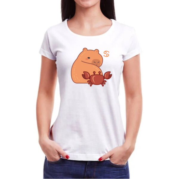 Camiseta Baby Look Signo Capivara Cancer - Imagem 3