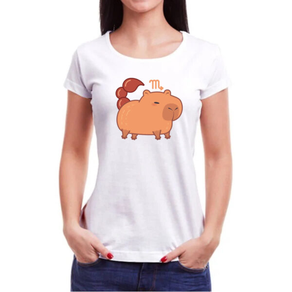 Camiseta Baby Look Signo Capivara Escorpiao - Imagem 3