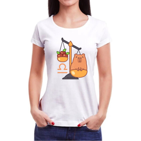 Camiseta Baby Look Signo Capivara Libra - Imagem 3