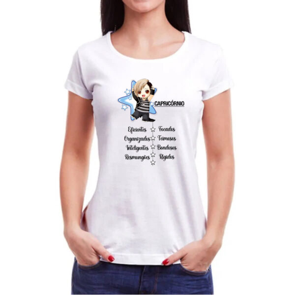 Camiseta Baby Look Signo Cute Capricornio - Imagem 3
