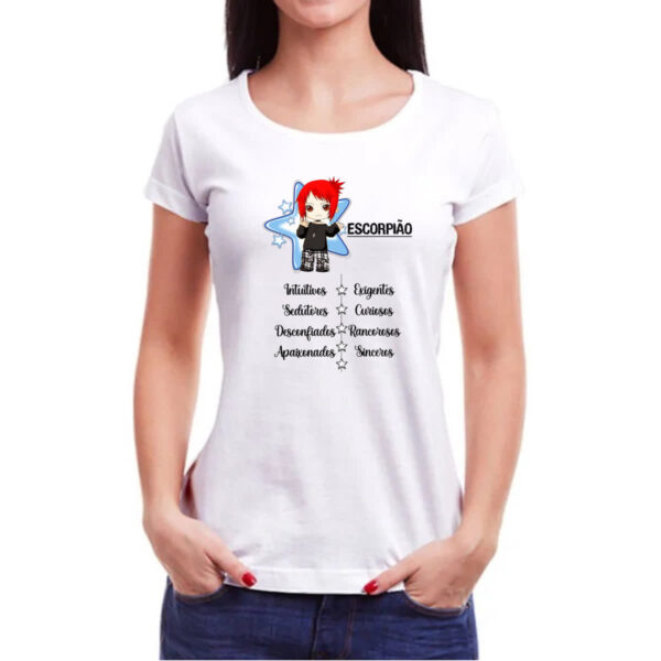 Camiseta Baby Look Signo Cute Escorpiao - Imagem 3
