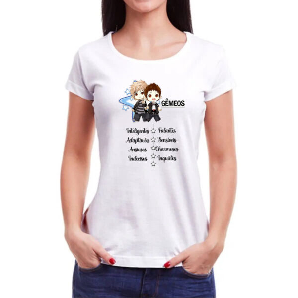 Camiseta Baby Look Signo Cute Gemeos - Imagem 3
