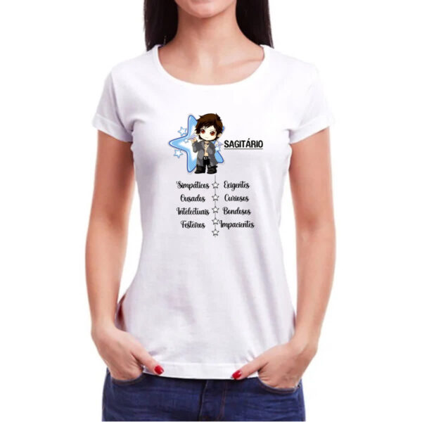 Camiseta Baby Look Signo Cute Sagitario - Imagem 3