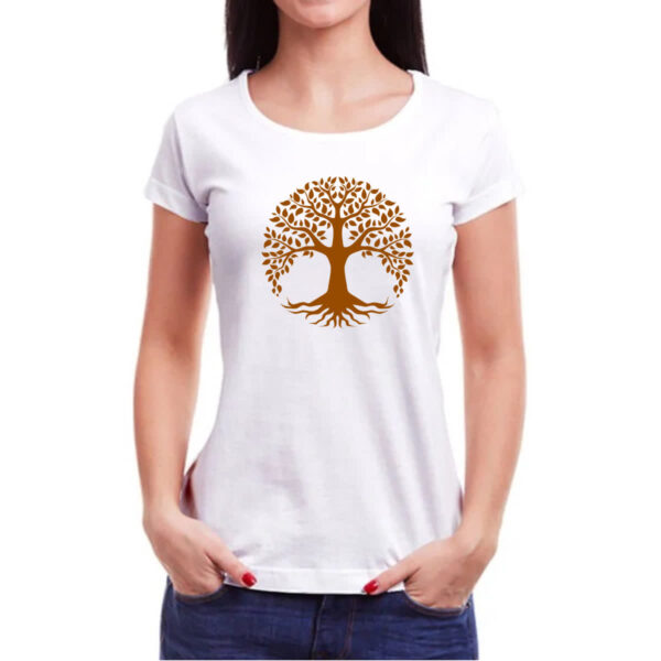 Camiseta Baby Look Arvore da vida marrom - Imagem 3