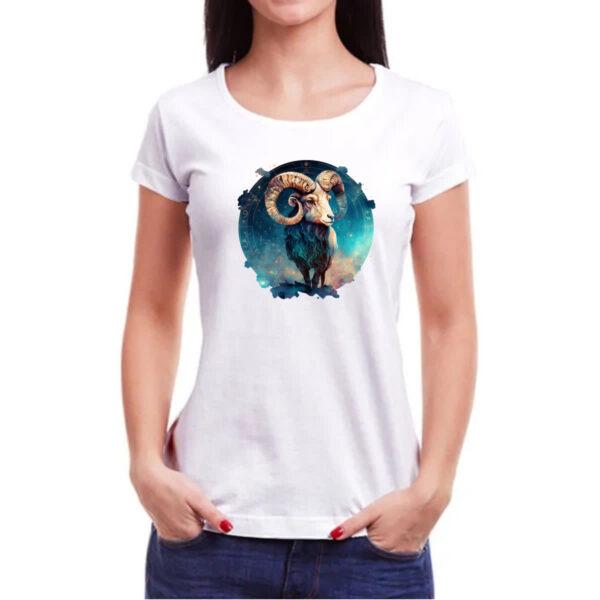 Camiseta Baby Look Signo de Aries placa de luxo - Imagem 3
