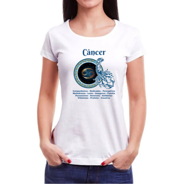 Camiseta Baby Look Signo de Cancer adjetivos - Imagem 3