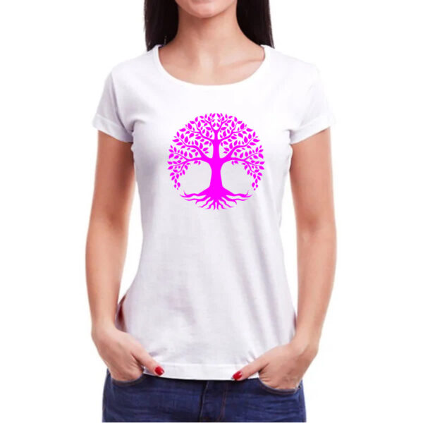 Camiseta Baby Look Arvore da vida pink - Imagem 3