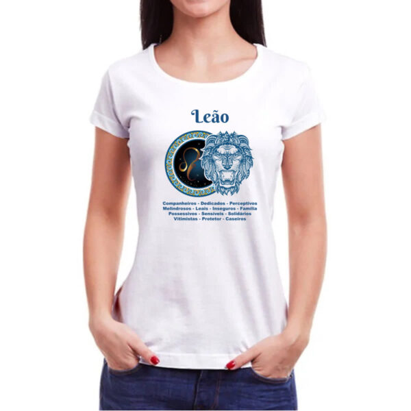 Camiseta Baby Look Signo de Leao adjetivos - Imagem 3