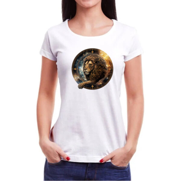 Camiseta Baby Look Signo de Leao placa de luxo - Imagem 3