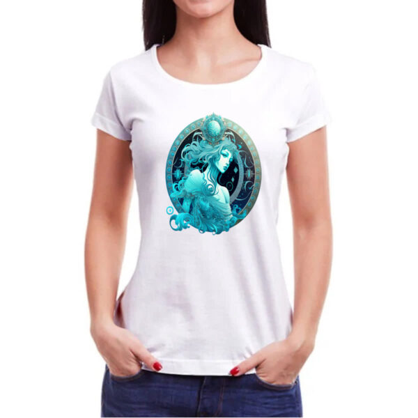 Camiseta Baby Look Signo de aquario logo de luxo - Imagem 3