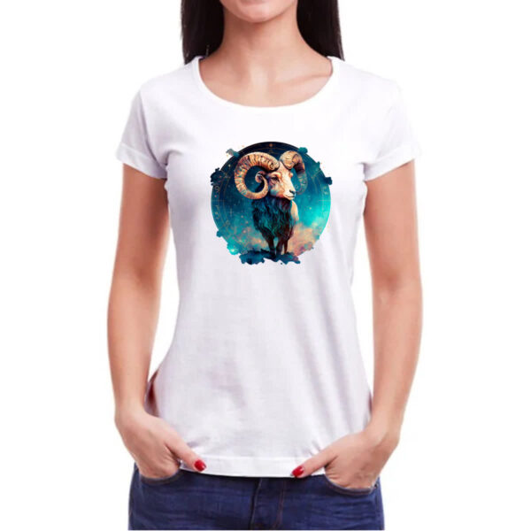 Camiseta Baby Look Signo de aries logo de luxo - Imagem 3