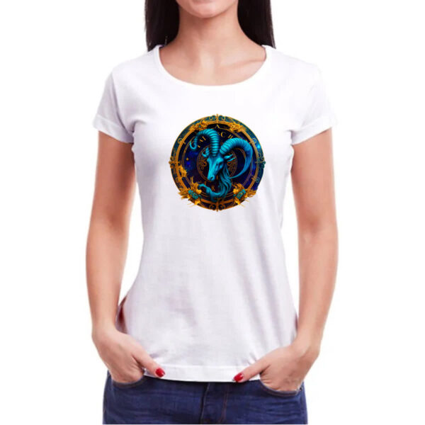 Camiseta Baby Look Signo de capricornio logo de luxo - Imagem 3