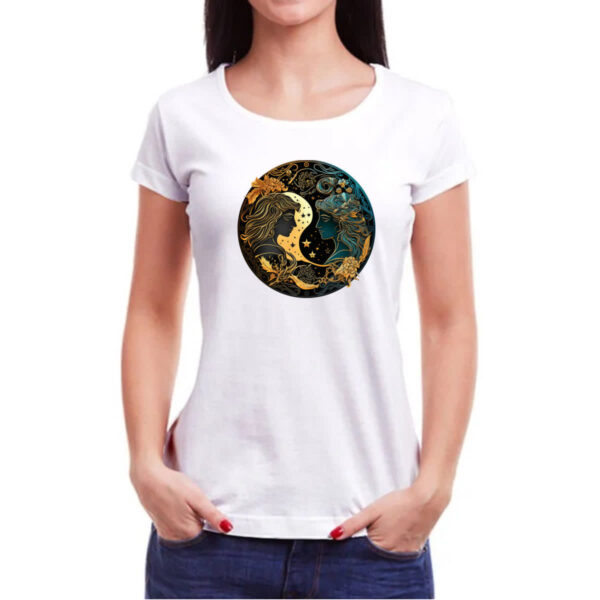 Camiseta Baby Look Signo de gemeos logo de luxo - Imagem 3