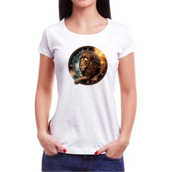 Camiseta Baby Look Signo de leao logo de luxo - Imagem 3