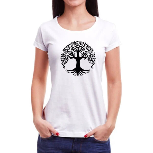 Camiseta Baby Look Arvore da vida preta - Imagem 3