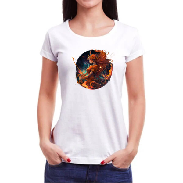 Camiseta Baby Look Signo de sagitario logo de luxo - Imagem 3