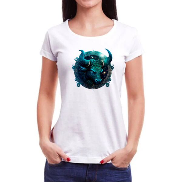 Camiseta Baby Look Signo de touro logo de luxo - Imagem 3