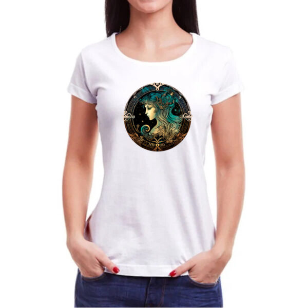 Camiseta Baby Look Signo de virgem logo de luxo - Imagem 3