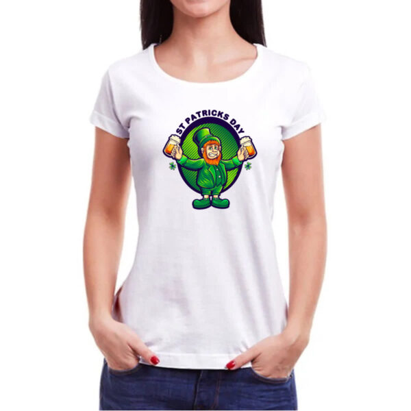 Camiseta Baby Look ST Patricks Day Leprechaun - Imagem 3