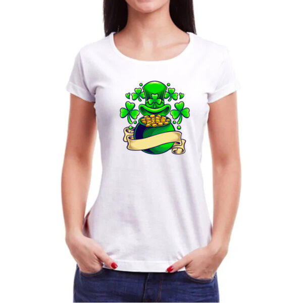 Camiseta Baby Look ST Patricks Day pote de ouro - Imagem 3