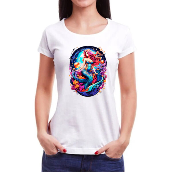 Camiseta Baby Look Sereia na galaxia - Imagem 3