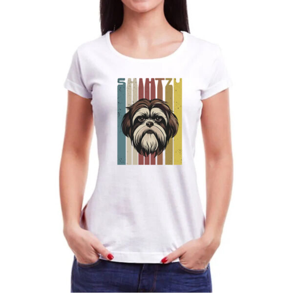 Camiseta Baby Look Shih-tzu retro vintage - Imagem 3