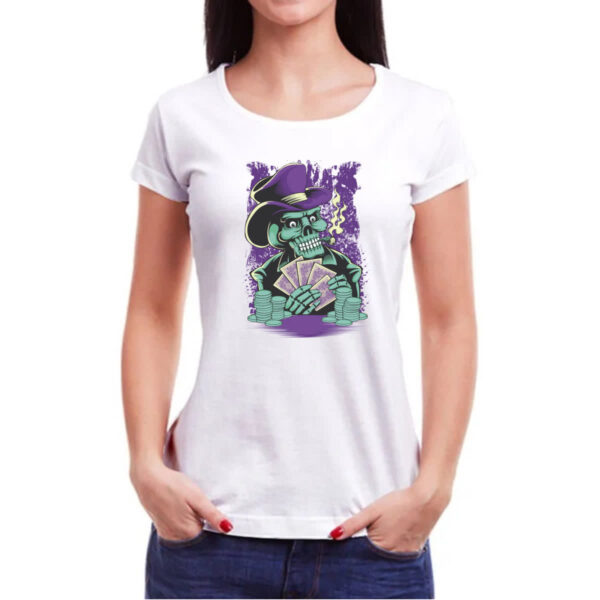 Camiseta Baby Look Skull poker - Imagem 3