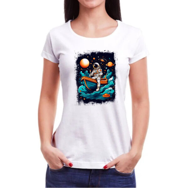 Camiseta Baby Look Astronauta e o bote - Imagem 3