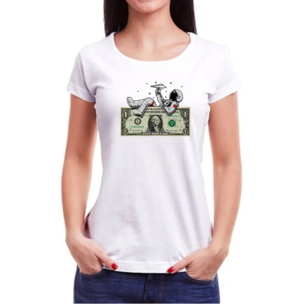 Camiseta Baby Look Astronauta no Dollar - Imagem 3