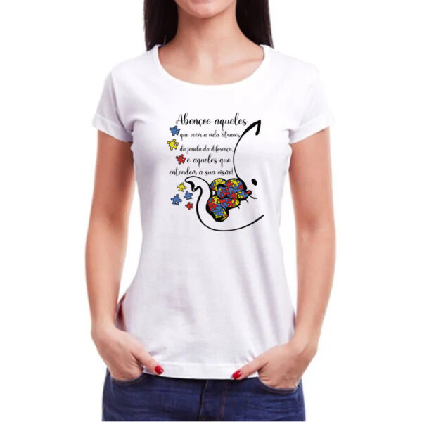 Camiseta Baby Look Autismo Abencoe janela da diferenca - Imagem 3
