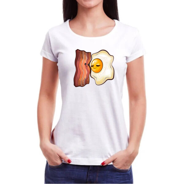 Camiseta Baby Look Bacon e ovo - Imagem 3