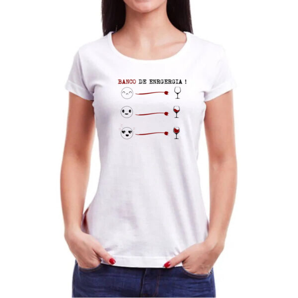 Camiseta Baby Look Banco de energia vinho - Imagem 3