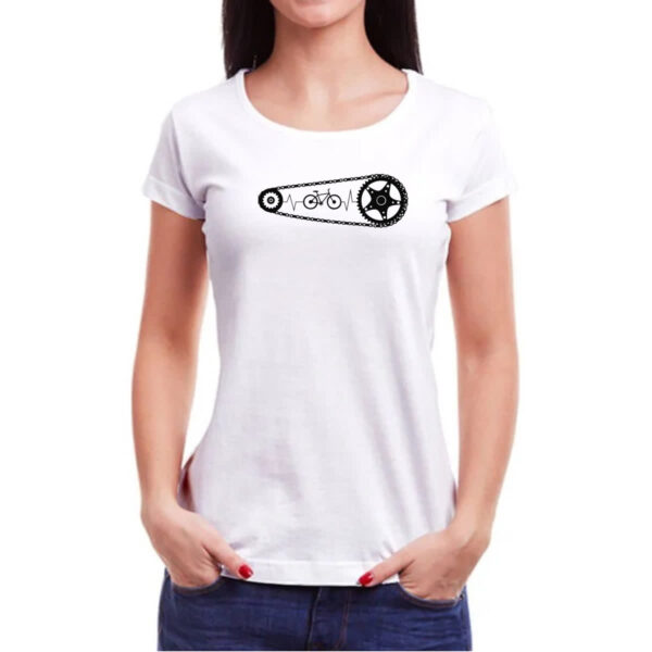Camiseta Baby Look Batimento cardiaco catraca bicicleta - Imagem 3