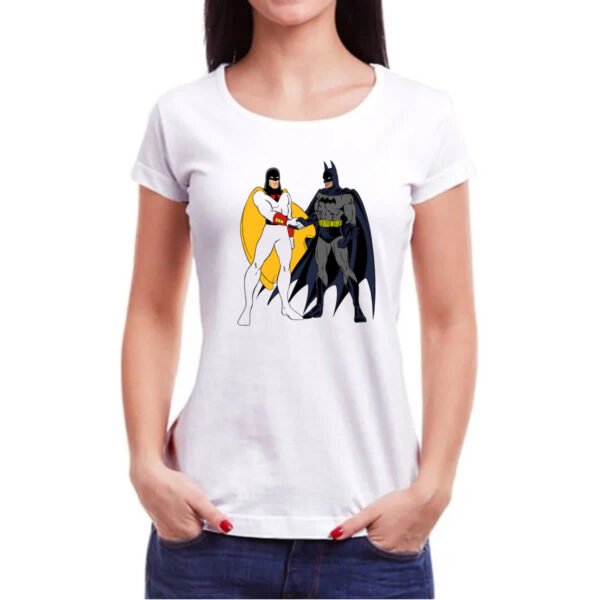 Camiseta Baby Look Batman encontra Space Ghost - Imagem 3