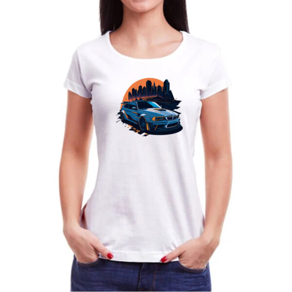 Camiseta Baby Look BMW Azul Sunset - Imagem 3