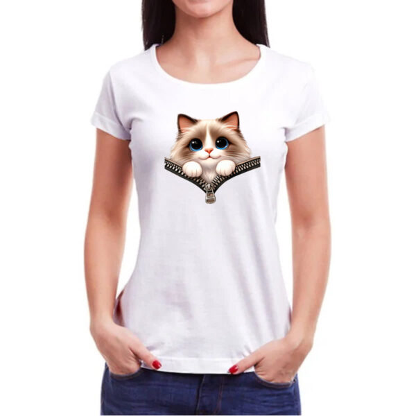 Camiseta Baby Look Birman no ziper - Imagem 3