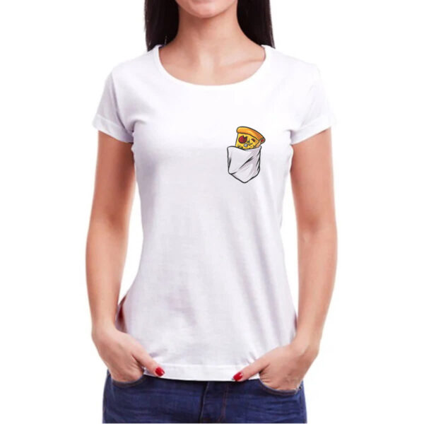 Camiseta Baby Look Bolso com pizza - Imagem 3