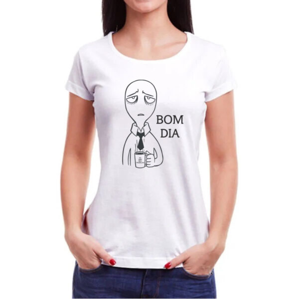 Camiseta Baby Look Bom dia eu amo meu trabalho - Imagem 3