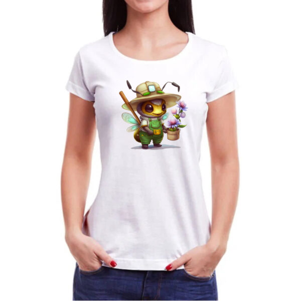 Camiseta Baby Look Abelha jardineira - Imagem 3