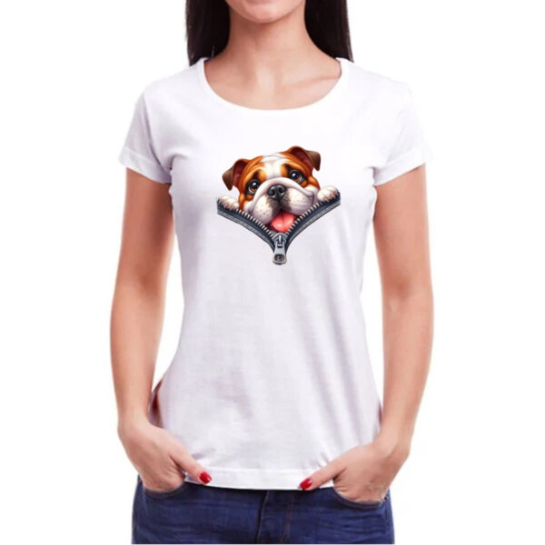 Camiseta Baby Look Bulldog no Ziper - Imagem 3