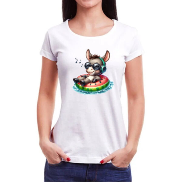 Camiseta Baby Look Burro na boia - Imagem 3