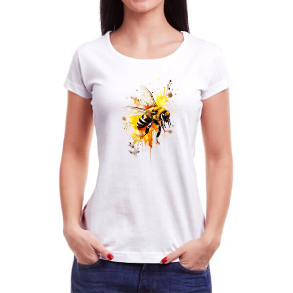 Camiseta Baby Look Abelha real splash art - Imagem 3