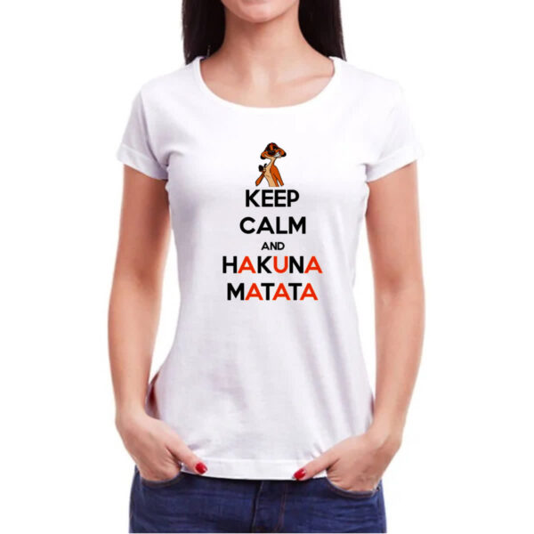 Camiseta Baby Look Keep Calm and Hakuna Matata - Imagem 3
