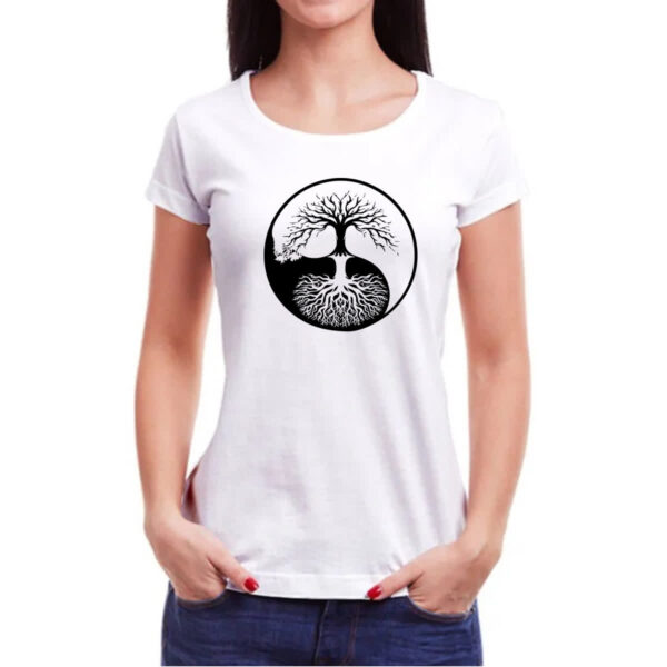 Camiseta Baby Look Yin Yang Arbore da vida - Imagem 3