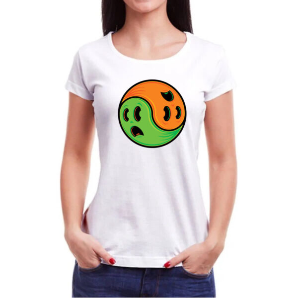 Camiseta Baby Look Yin Yang Halloween - Imagem 3