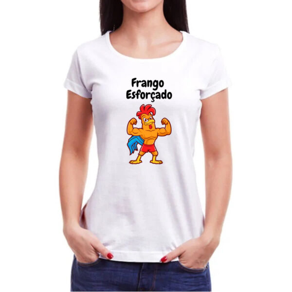 Camiseta Baby Look Academia frango esforcado - Imagem 3