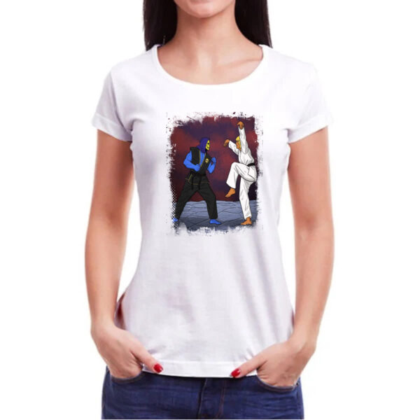 Camiseta Baby Look He-Man Karate Kid parodia - Imagem 3