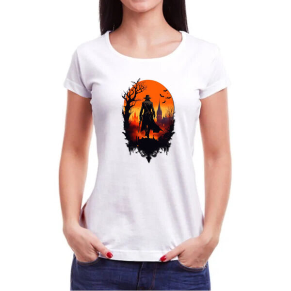 Camiseta Baby Look Cacador de vampiros sunset art - Imagem 3